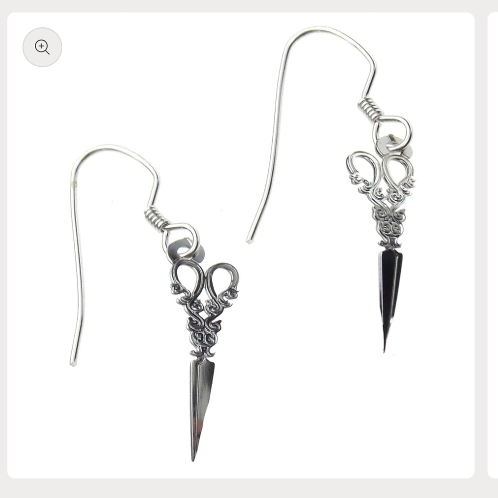 Sienna Sky Silver Antique Scissor Dangle Earrings